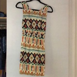 Tribal Print Dress with Back Cutout